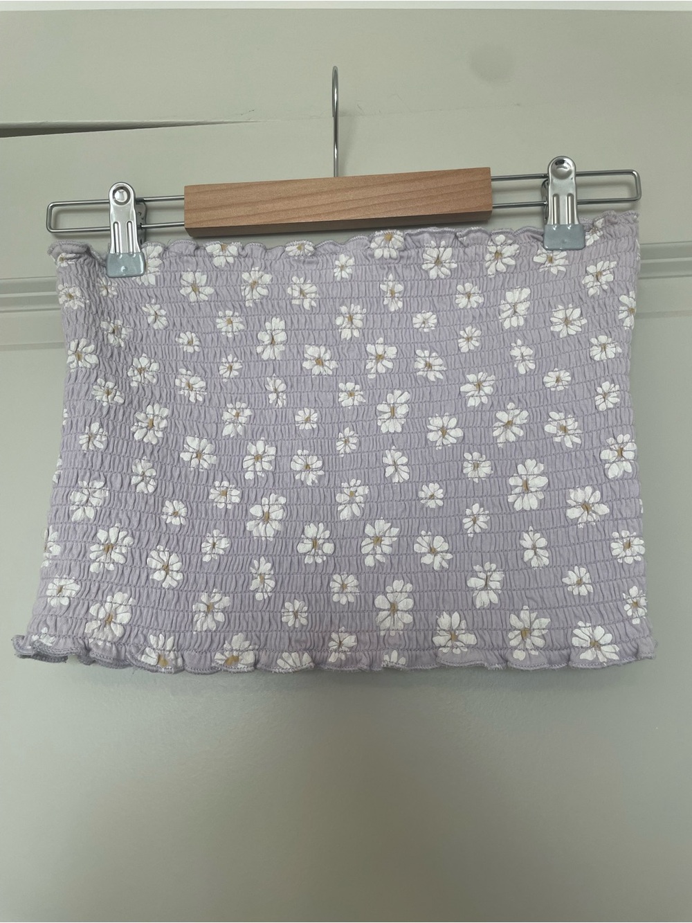 Hollister Lavender Floral Reversible Smocked Tube Top